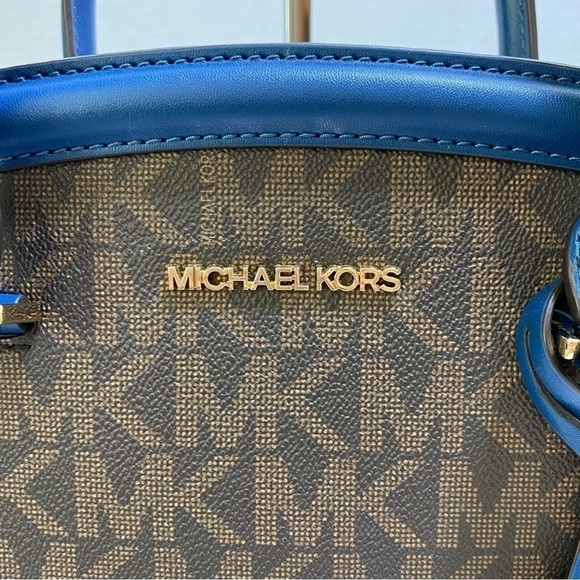 BNWT Michael Kors LG Yara Satchel w/ Crossbody Strap River Blue - Picture 7 of 10